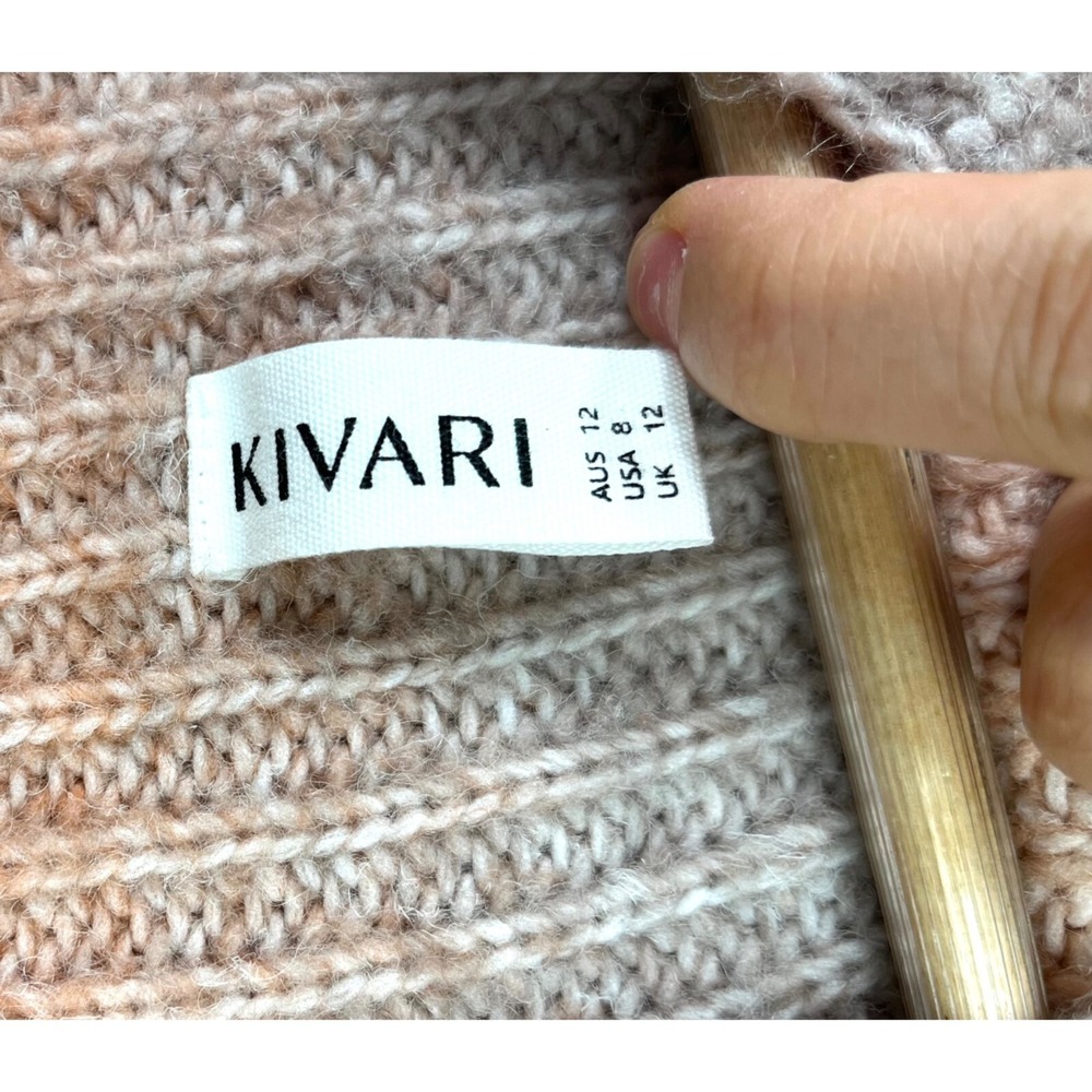 Kivari Wool blend Sylvie Ombre knit sweater pink lilac money classic preppy sz 8 - Picture 2 of 7